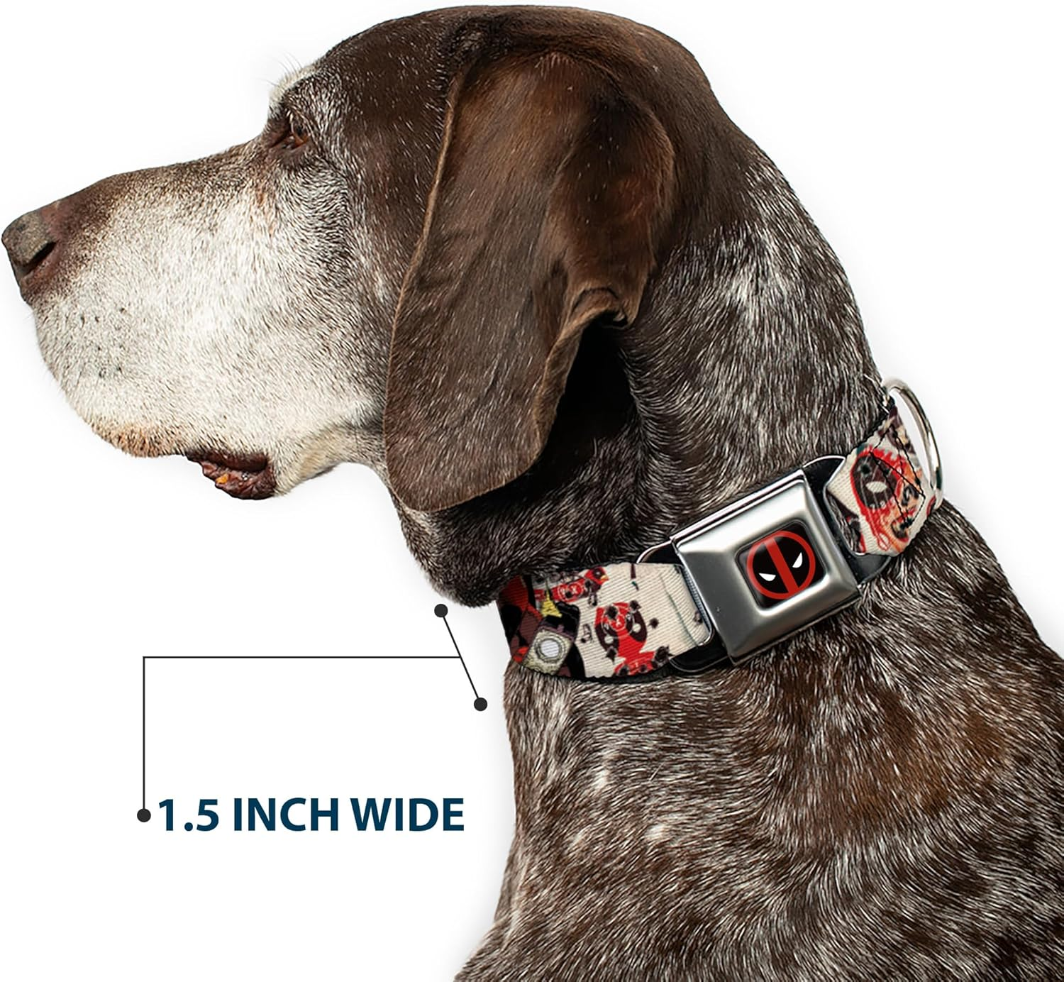 Buckle-Down Seatbelt Buckle Dog Collar - Deadpool Shooting/Targets - 1.5" Wide - Fits 18-32" Neck - Large image number 3