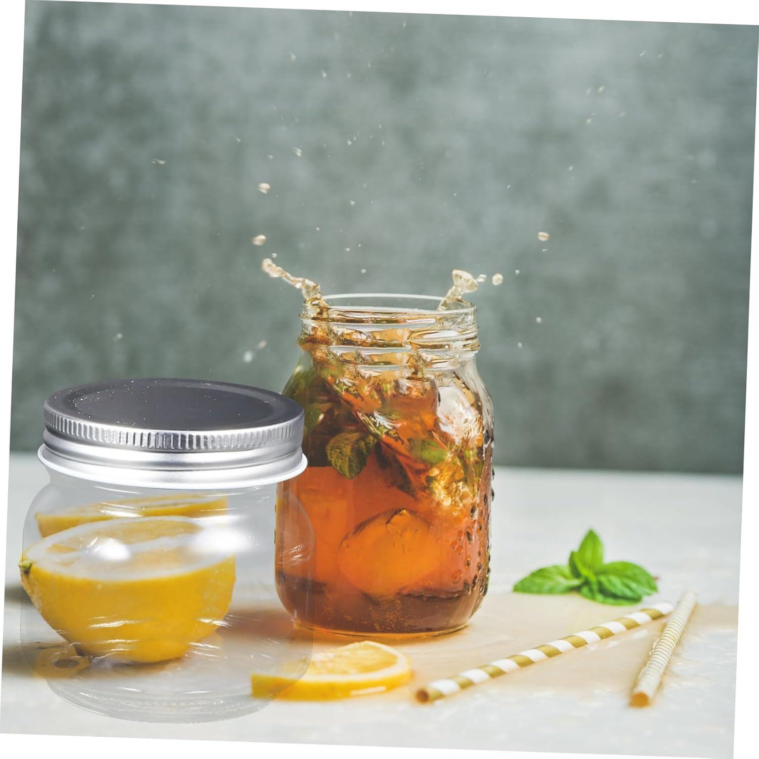 CIYODO 4Pcs Jam Jars Lids Sealing Storage Containers for Home for Preserving Spices Cookies Honey More image number 6