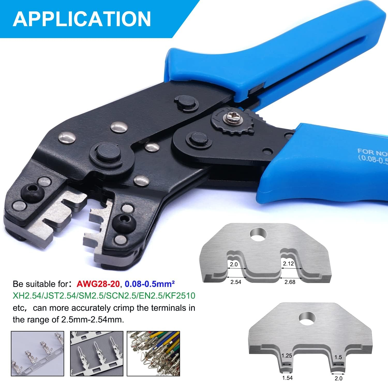 Taiss JST Crimping Tool,Dupont Crimping Tool,Jst Crimping Tool Set,Dupont Crimper,Ratcheting Wire Crimper for JST Connector XH 2.54Mm,Ph2.0,D-Sub Terminals,(0.08-0.5Mm&sup2; 28-20AWG)