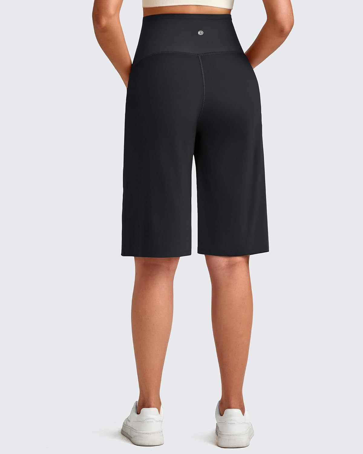 G4Free Maternity Athletic Shorts with Pockets over the Belly Stretchy Workout Pants Pregnancy Wide Leg Bermuda Casual image number 2