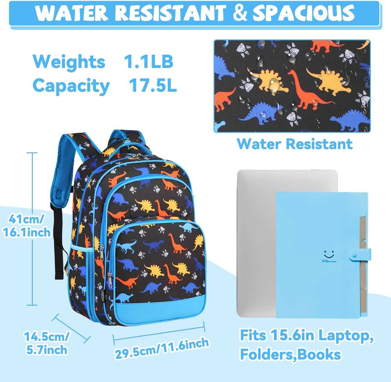 Kids Backpacks,Vaschy Large Water Resistant Backpack for Preschool/Primary/Elementary School Bookbag for Boys Girls with Reflective Tape image number 7