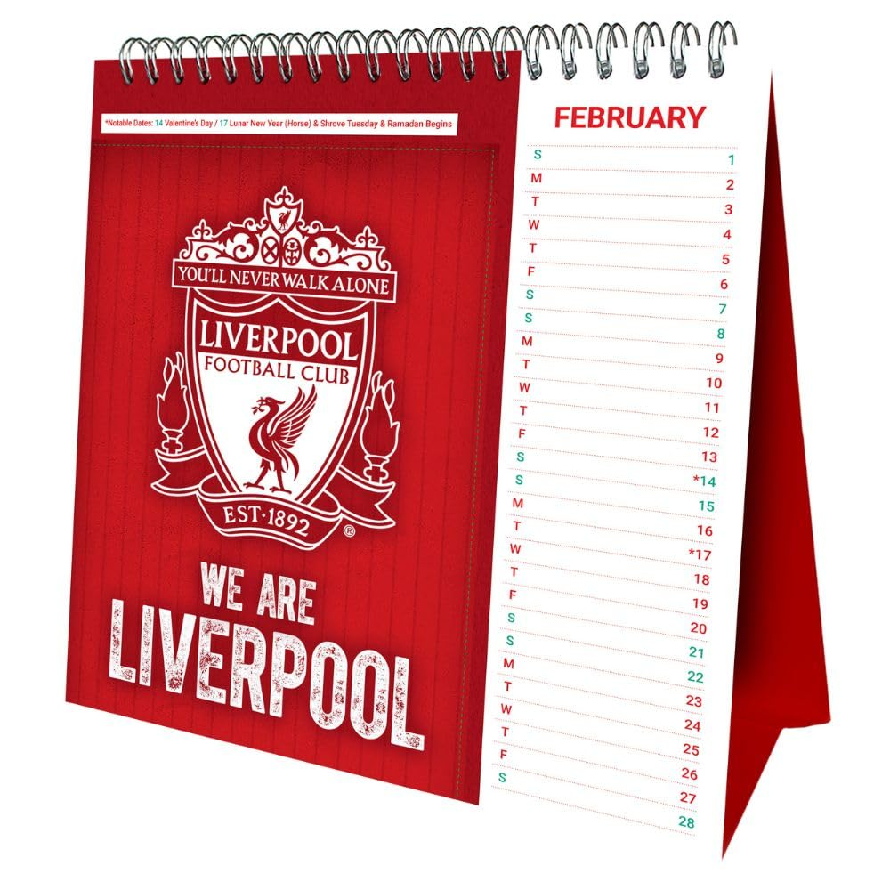 LIVERPOOL FC 2026 POSTCARD DESK EASEL CALENDAR image number 4