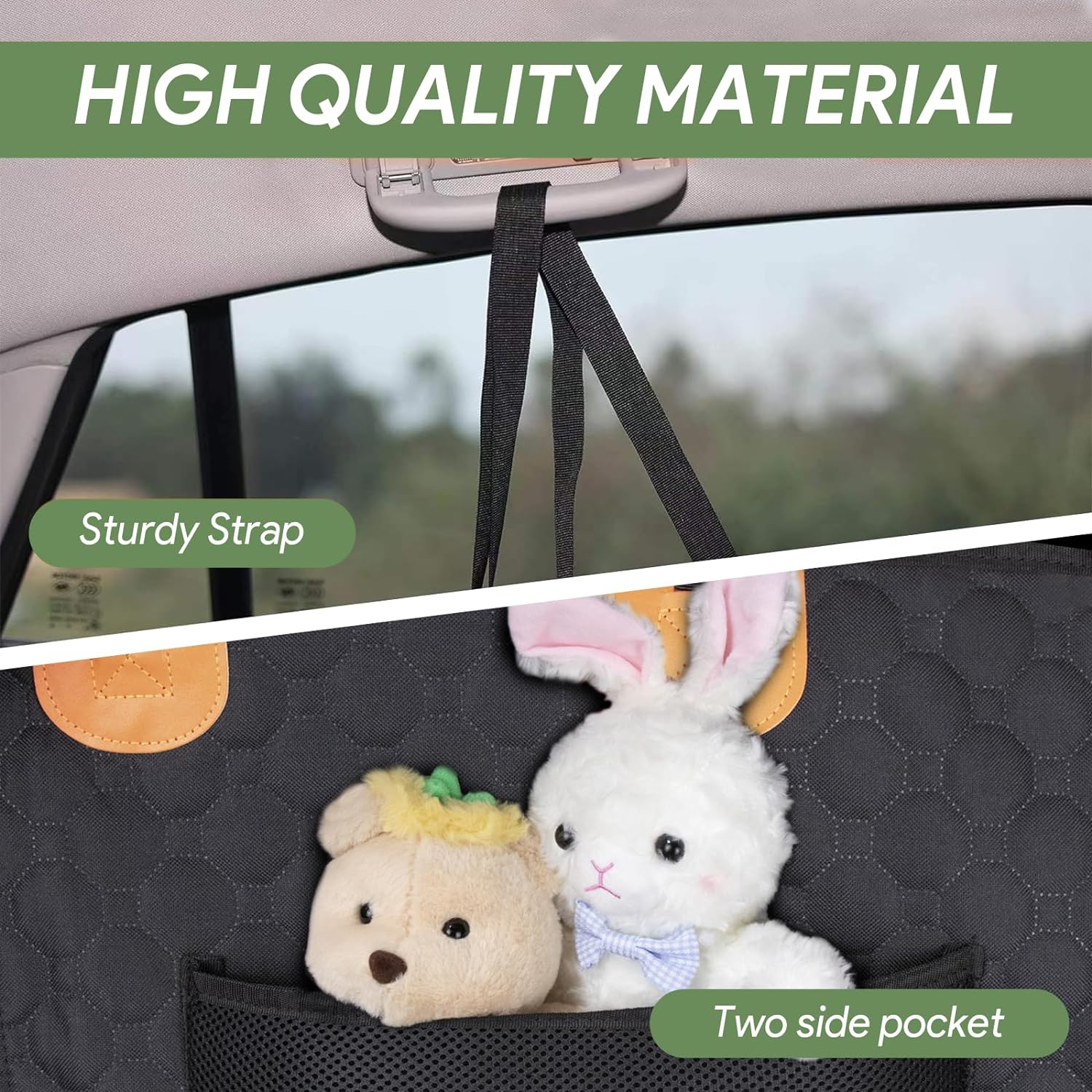 INSMEER Dog Seat Cover 7-In-1 Protection - Waterproof, Hard Bottom, Wear-Resistant, Machine-Washable, Universal Fit, Safety Belt, and Hammock Design for Ultimate Pet Comfort and Safety image number 1