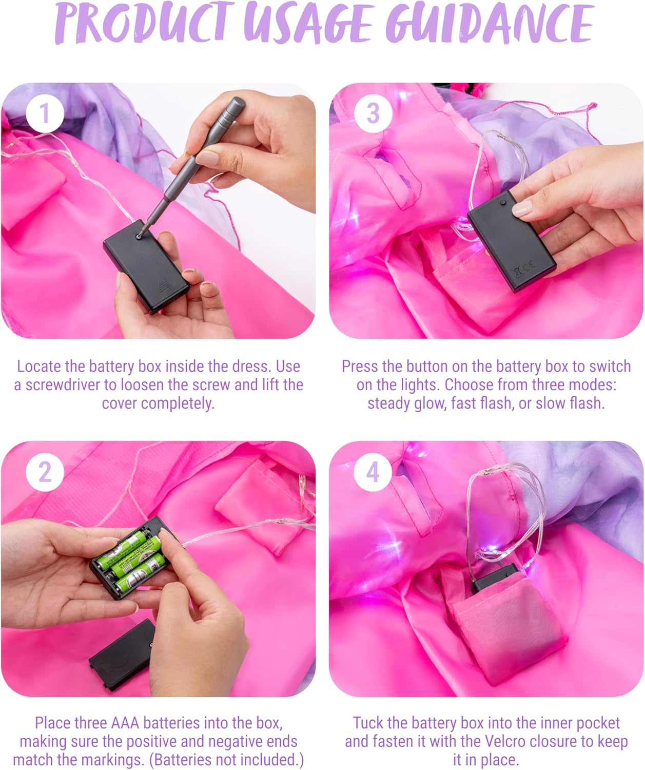 Spooktacular Creations Girls Light up Witch Costume, Kids Witch Costume with Hat and Broom for Toddler Halloween Dress Party image number 1