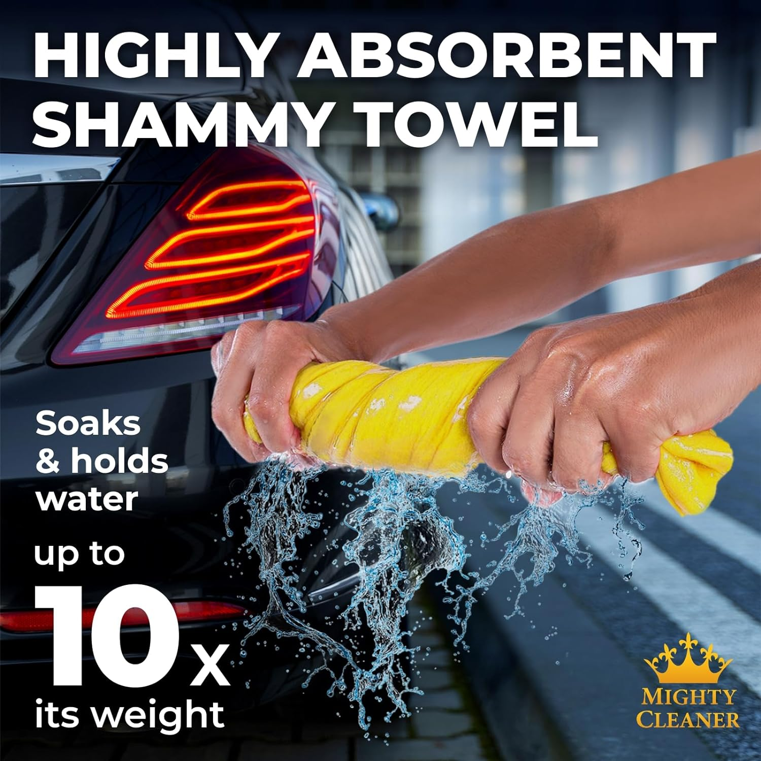 Premium Chamois Cloth Super Absorbent Reusable Shammy Towel - 26&rdquo;X17&rdquo; - Scratch-Free Car Shammy Towel with Storage Tube - Blue image number 7