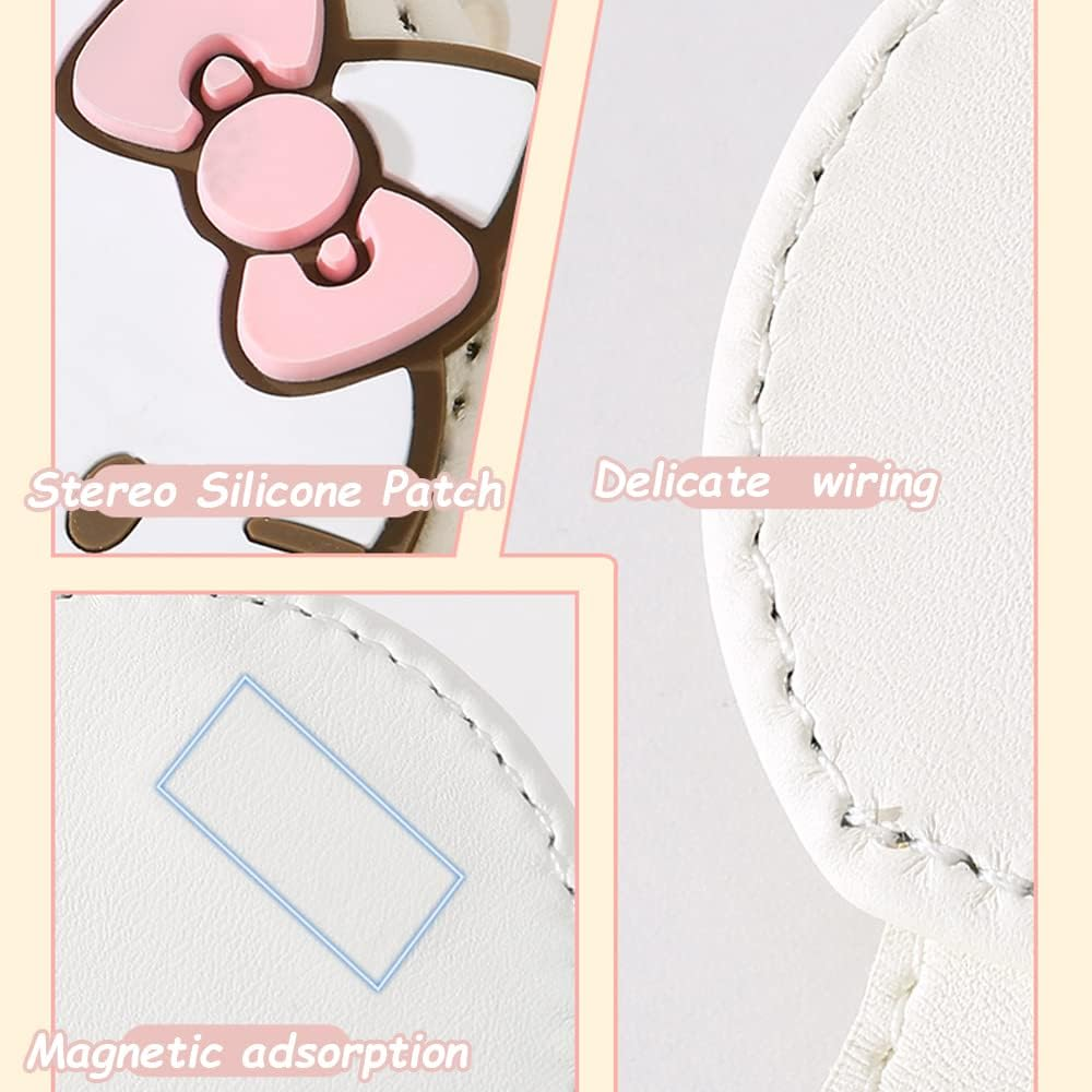 Cute Leather Sunglasses Holder Stand for Car Visor, Magnetic Eyeglass Holder, Sunglass Visor Clip for Car Interior, Car Accessories for Teens(Pink) image number 4