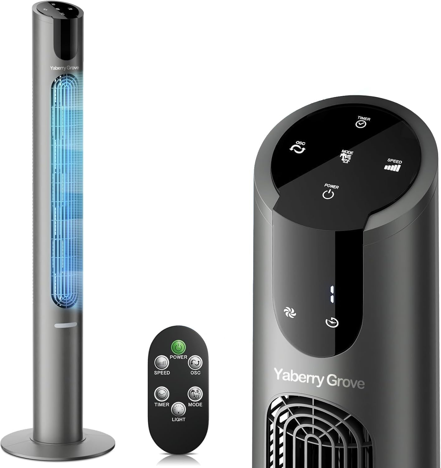 115CM Oscillating Quiet Tower Fan with Remote Control 8 Speeds 12H Timer Portable LED Display,Dc,20 Db,15M/S Electric Air Circulator Cooling Floor Standing Fan for Home Bedroom Office Living Room image number 1