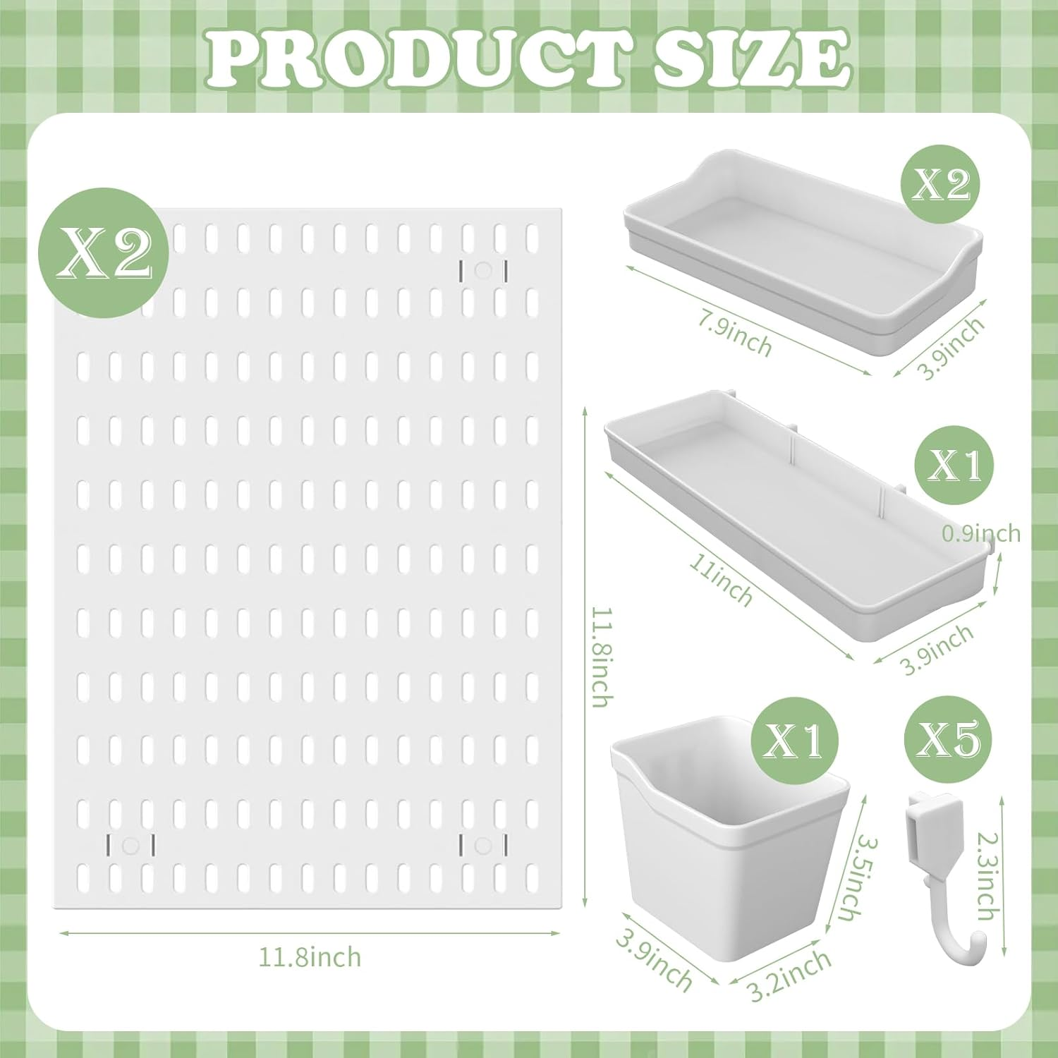 Pegboard Combination Wall Organizer, Pegboard Combination Kit with 2 Pegboards, 9 Accessories Modular Hanging, Wall Mounted Storage Set, Kitchen Organizer, Peg Board Wall Mount (Set B) image number 3