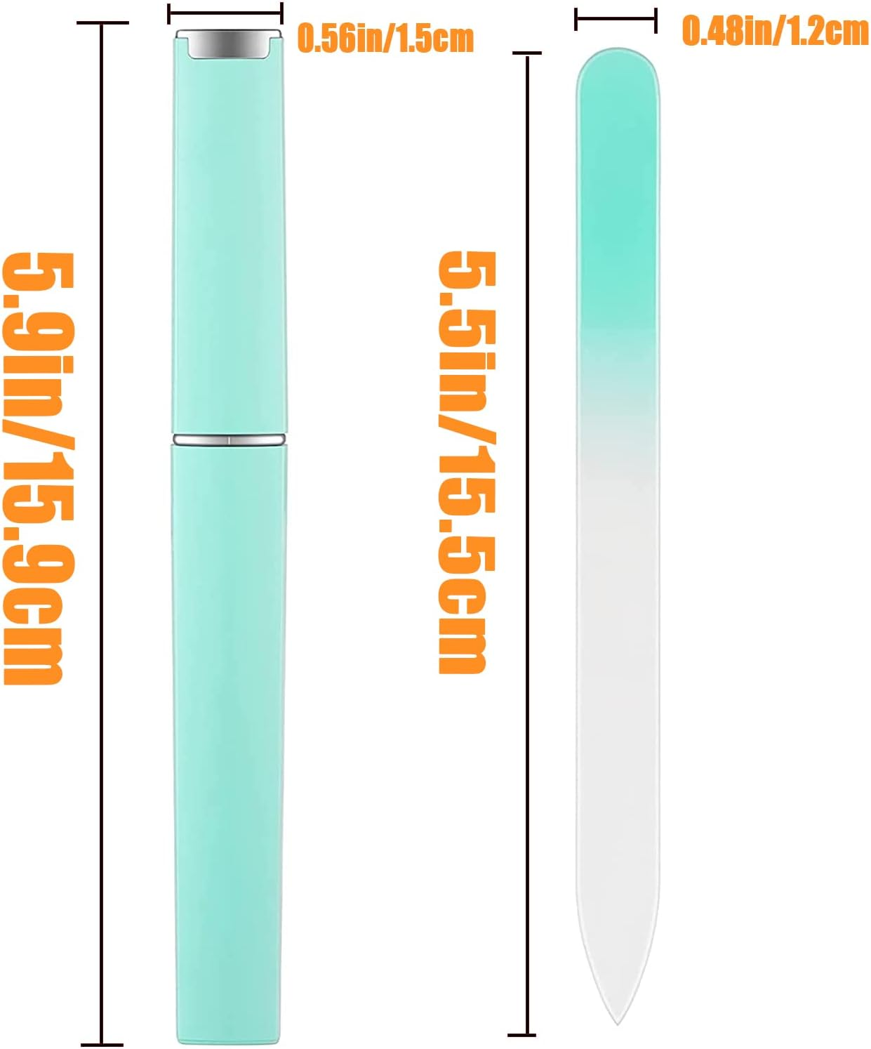 3Pack Glass Nail File, Glass Cuticle Pusher, Glass Nail File with Case, Glass Cuticle Pusher and File, Professional Manicure Nail Care, Unique Gifts for Women and Girls image number 3