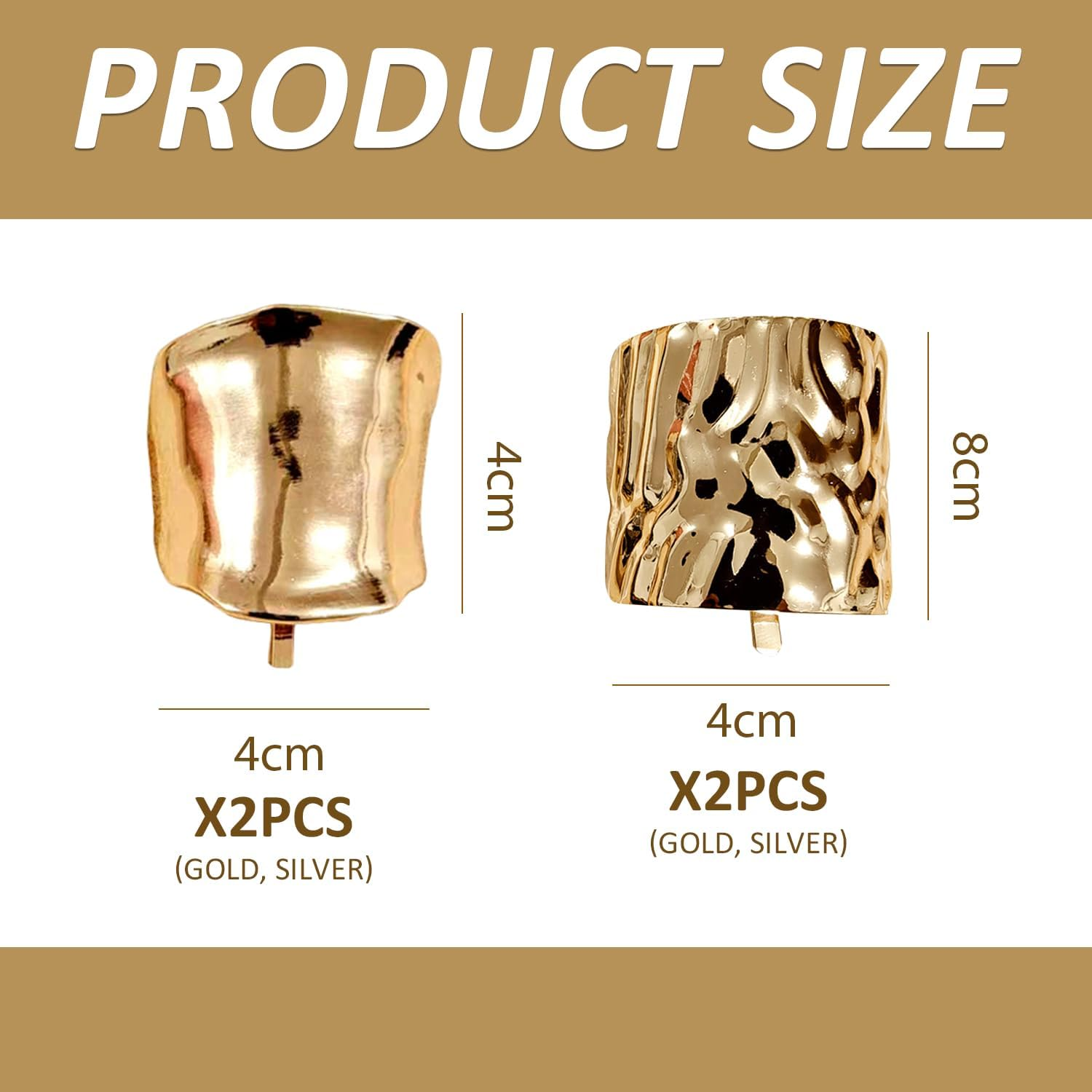 4 Pieces Metal Hair Accessories, Simple and Fashionable Hair Accessories, Geometric Design Hair Accessories, Women'S Hair Accessories, Accessories for Hairstyle Decoration.