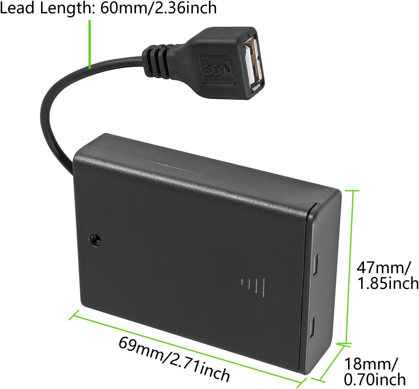 4PCS 3 Slots AA Battery Holder AA Battery Box 4.5V AA Battery Case USB Power Port with Cover On/Off Switch USB Female Socket for Battery Building Block Led Light Kit