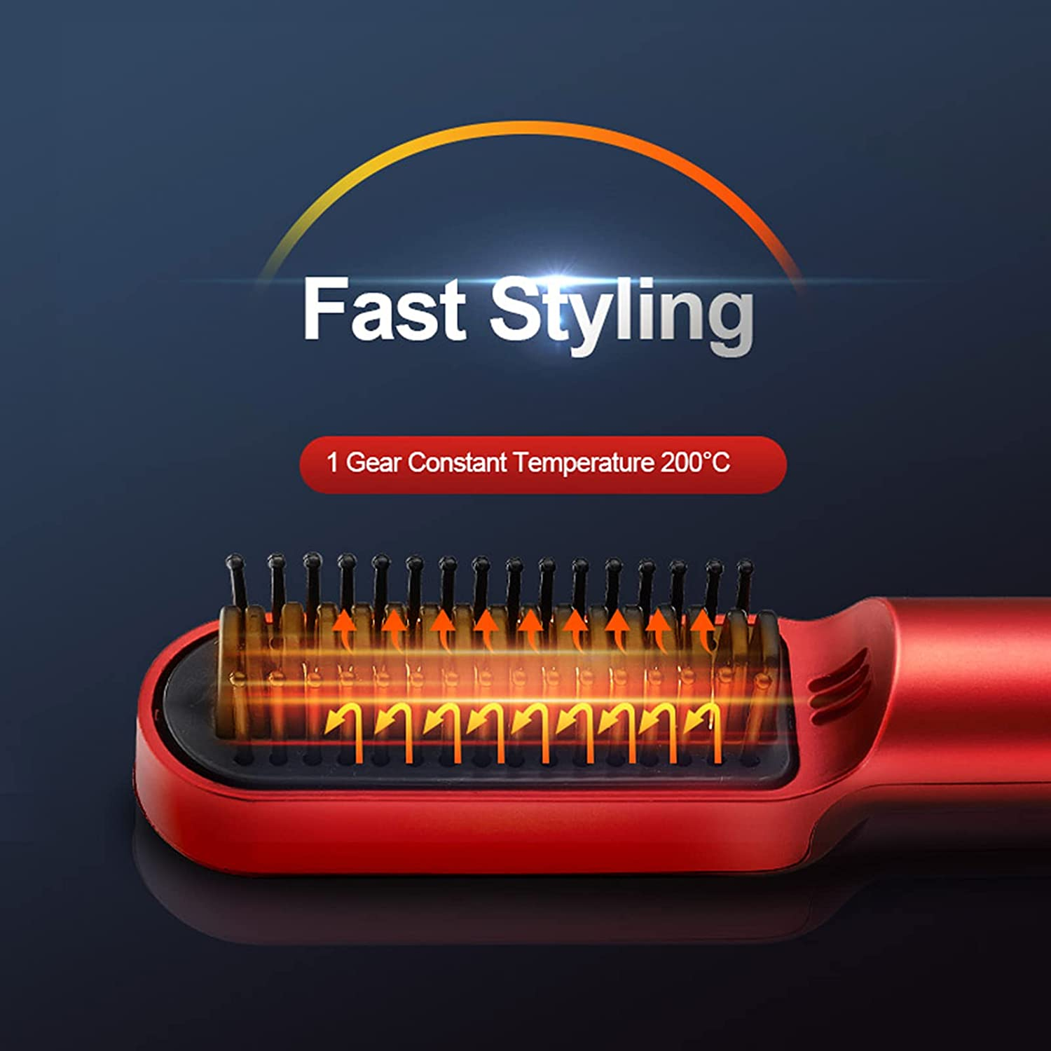 Yasao USB Cordless Hair Straightener Comb Ceramic Hair Straightener Brush Travel Portable Chargeable Hair Curler image number 4