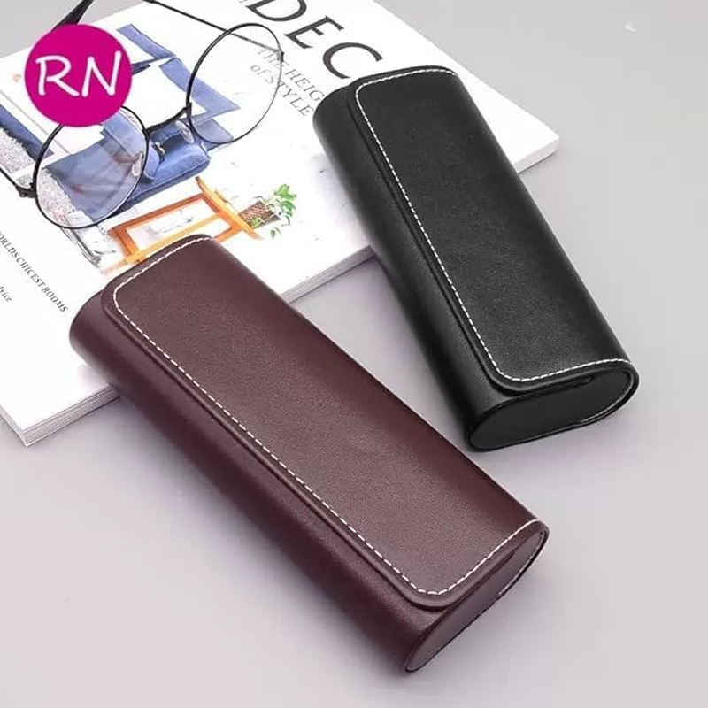 Hard Shell Eyeglasses Case,1 Pcs Portable Sunglass Case Lightweight PU Leather Eyeglass Case