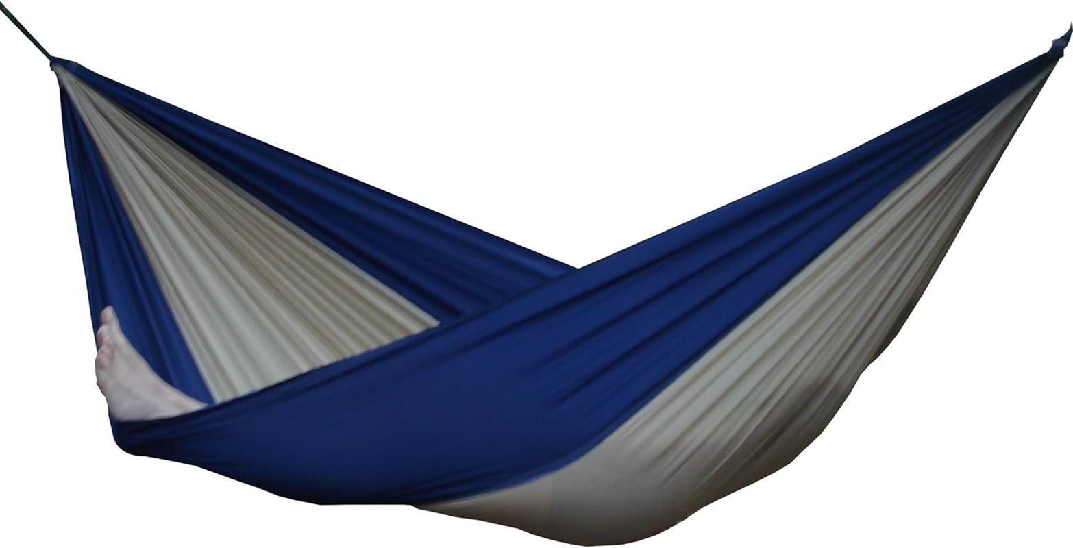 Vivere Nylon Double Parachute Camping Portable Hammock, Navy/Olive