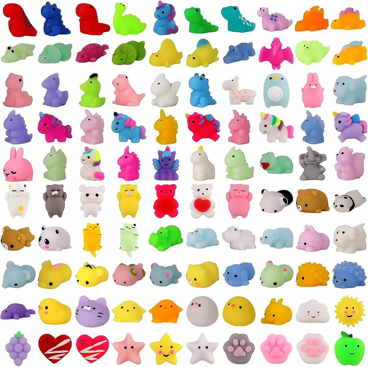Squishies 100 Pcs Mochi Squishy Toys,Kids Party Favors Kawaii Mini Squishy Toy,Stress Relief Toys Squishies Bulk Toys, Classroom Prizes Birthday Party Gifts for Kids Adults image number 5