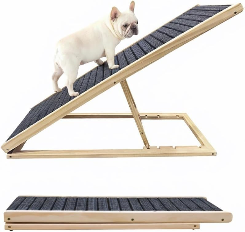 Wooden Dog Stairs 4 Tier, Adjustable & Foldable for Elderly Pets with Joint Pain,Reduce Foot Strain,4-Step Pet Stairs for Small Dog Cat Training Ramp image number 6