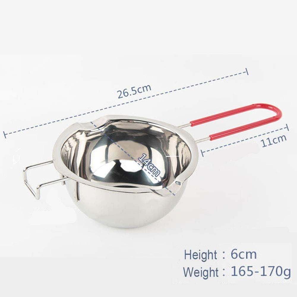 Stainless Steel Double Boiler Pot with Heat-Resistant Handle for Melting Chocolate,Cheese Caramel Soap, Candy and Candle Making (18/8 Steel, 2 Cup Capacity, 480ML)