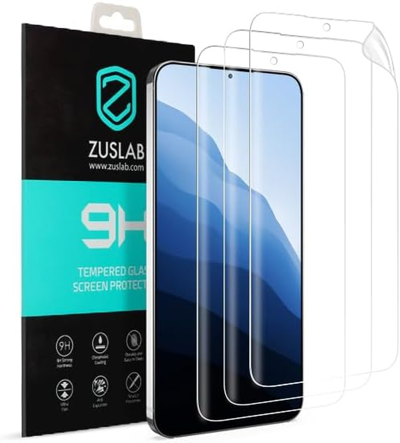 [3 Pack] ZUSLAB Sreen Protector for Galaxy S24 Flexible TPU Film Ultrasonic Sensitive Fingerprint Recognition & Case Friendly for Samsung (2024) image number 4