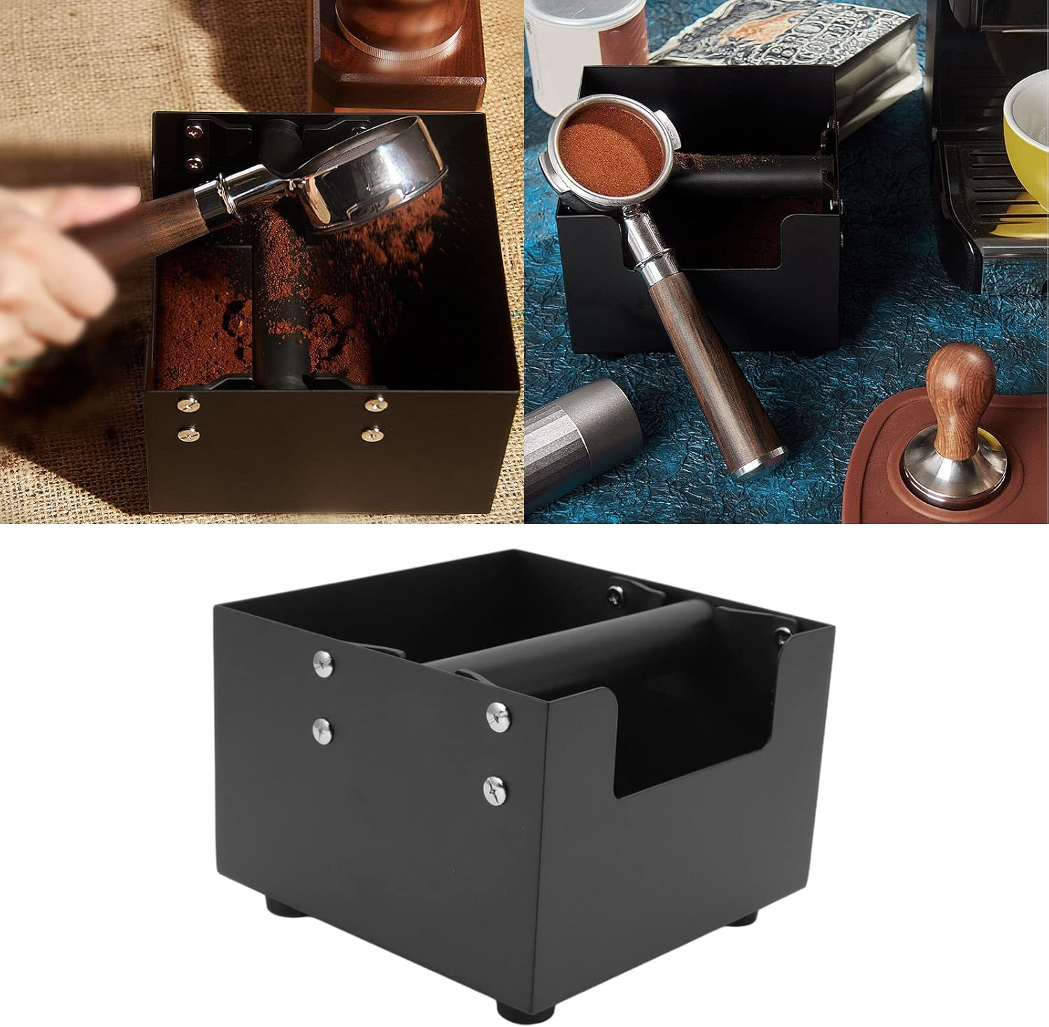 SAXOJONON for Coffee Maker Knock Box, Stainless Steel Antiskid Drawer Type, Coffee Grind Dump Bucket, for Milk Tea image number 1