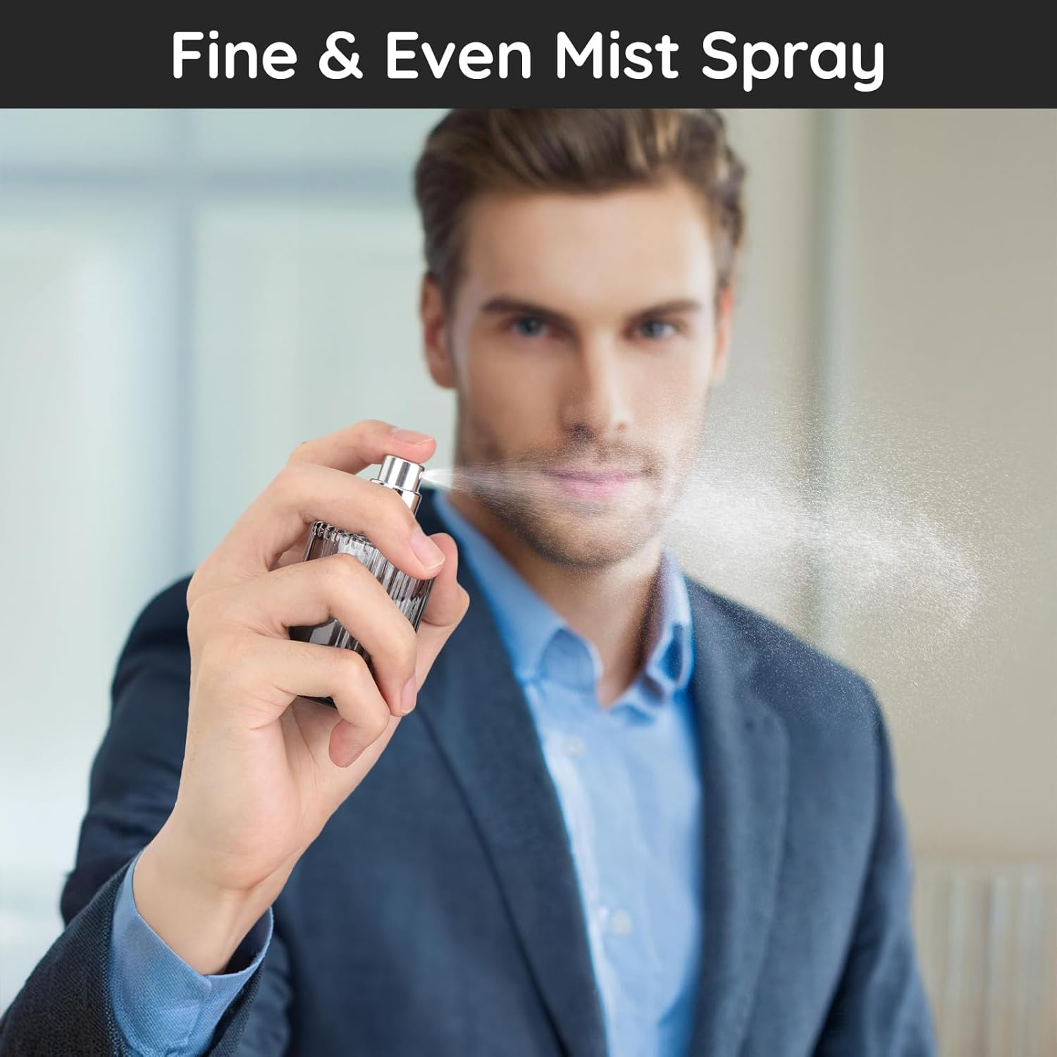 Segbeauty Travel Perfume Refillable Bottle, 2 Pcs Perfume Atomiser 30 Ml, Glass Perfume Spray Bottle, Perfume Empty Bottles, Portable Perfume Sprayer for Handbag (Gradient Black)