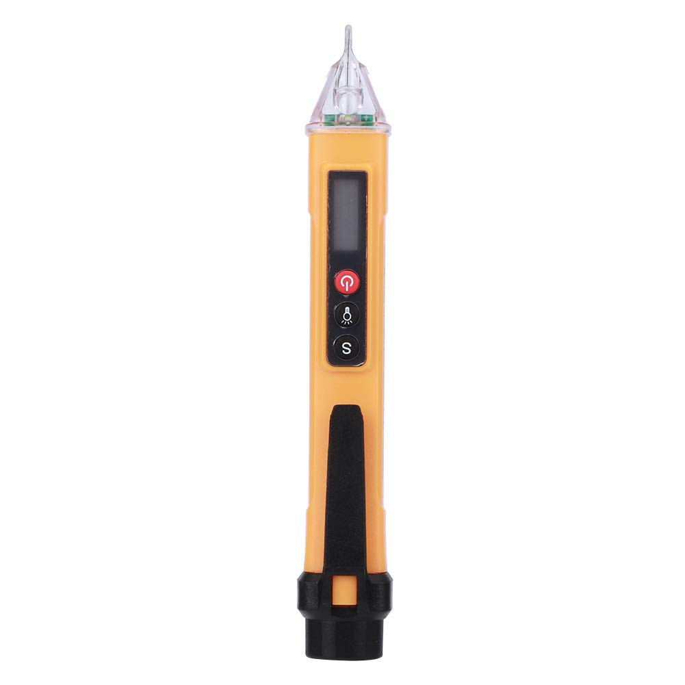 Digital Noncontact Voltage Tester Pen AC12 Detector Test Pen Measuring Instrument (Yellow + Black) - Black+Red image number 7