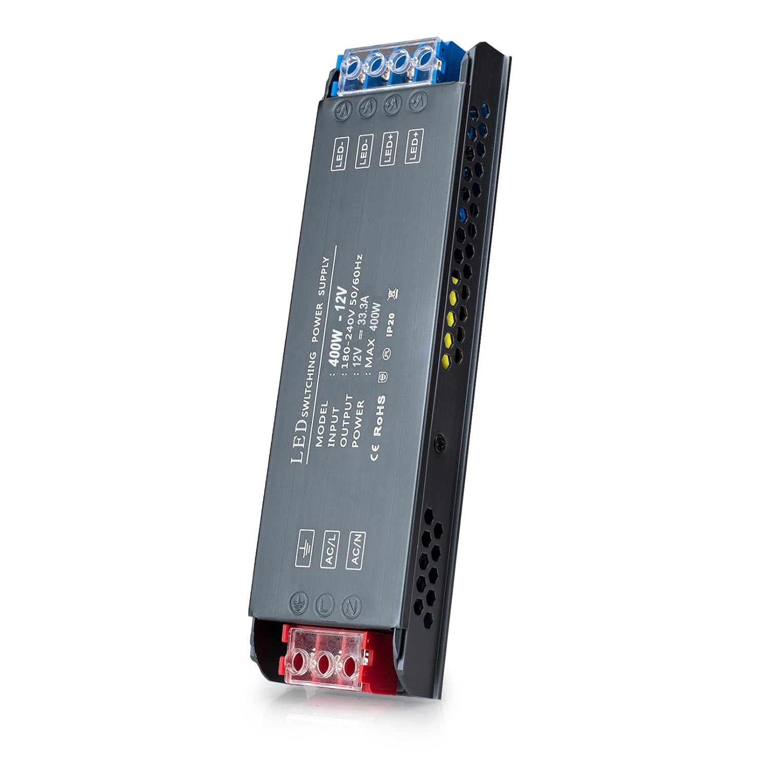 LED Driver 12V 400W, BRIMETI LED Transformer Slim LED Power Supply 33.3A Adapter AC 240V to 12V DC Low Voltage, Constant Voltage, Suitable for LED Light Strip image number 3