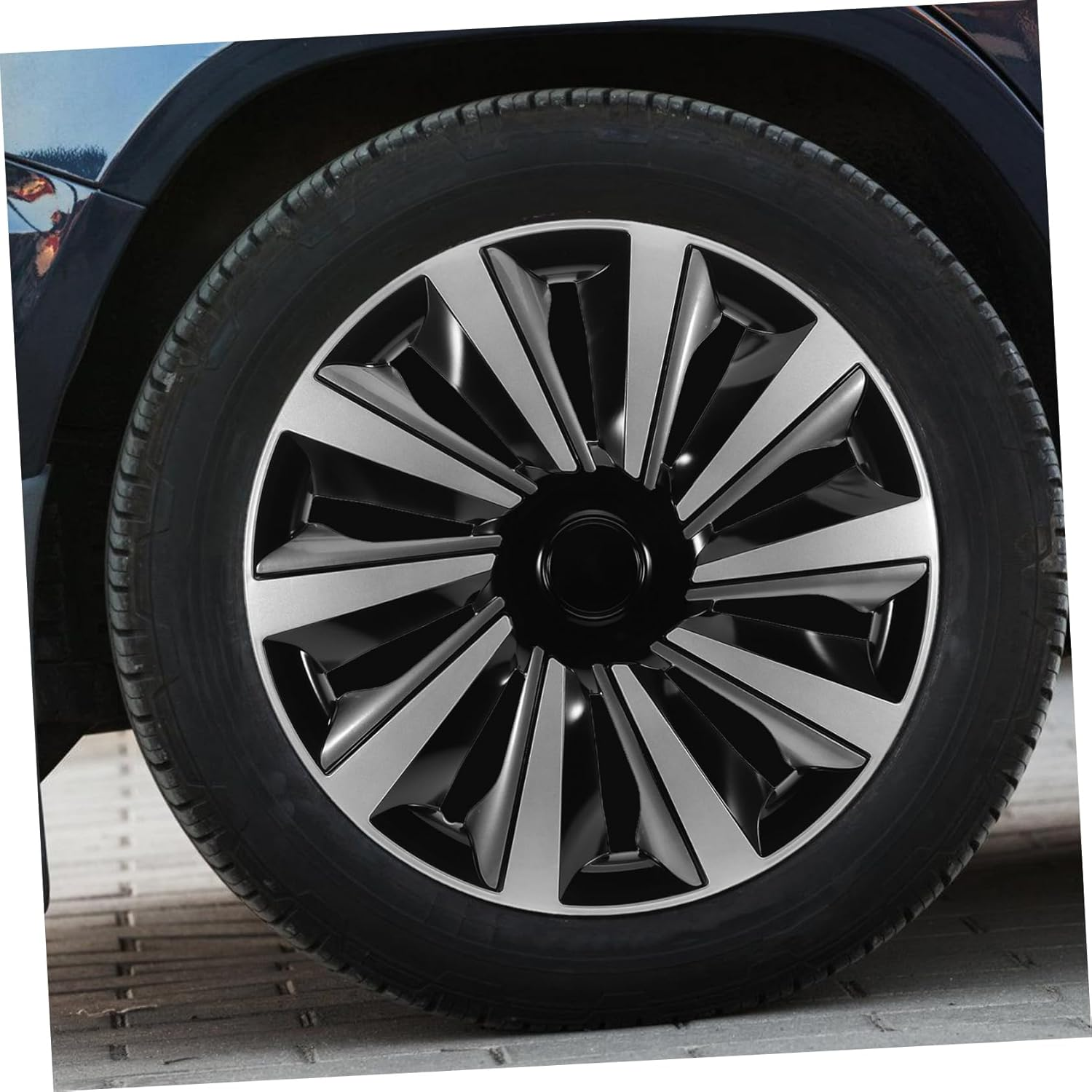 CIYODO Wheel Center Hub Covers Silver Grey Stylish Car Wheel Hubcap Protector and Easy Installation Enhances Vehicle Aesthetics and Durability image number 4