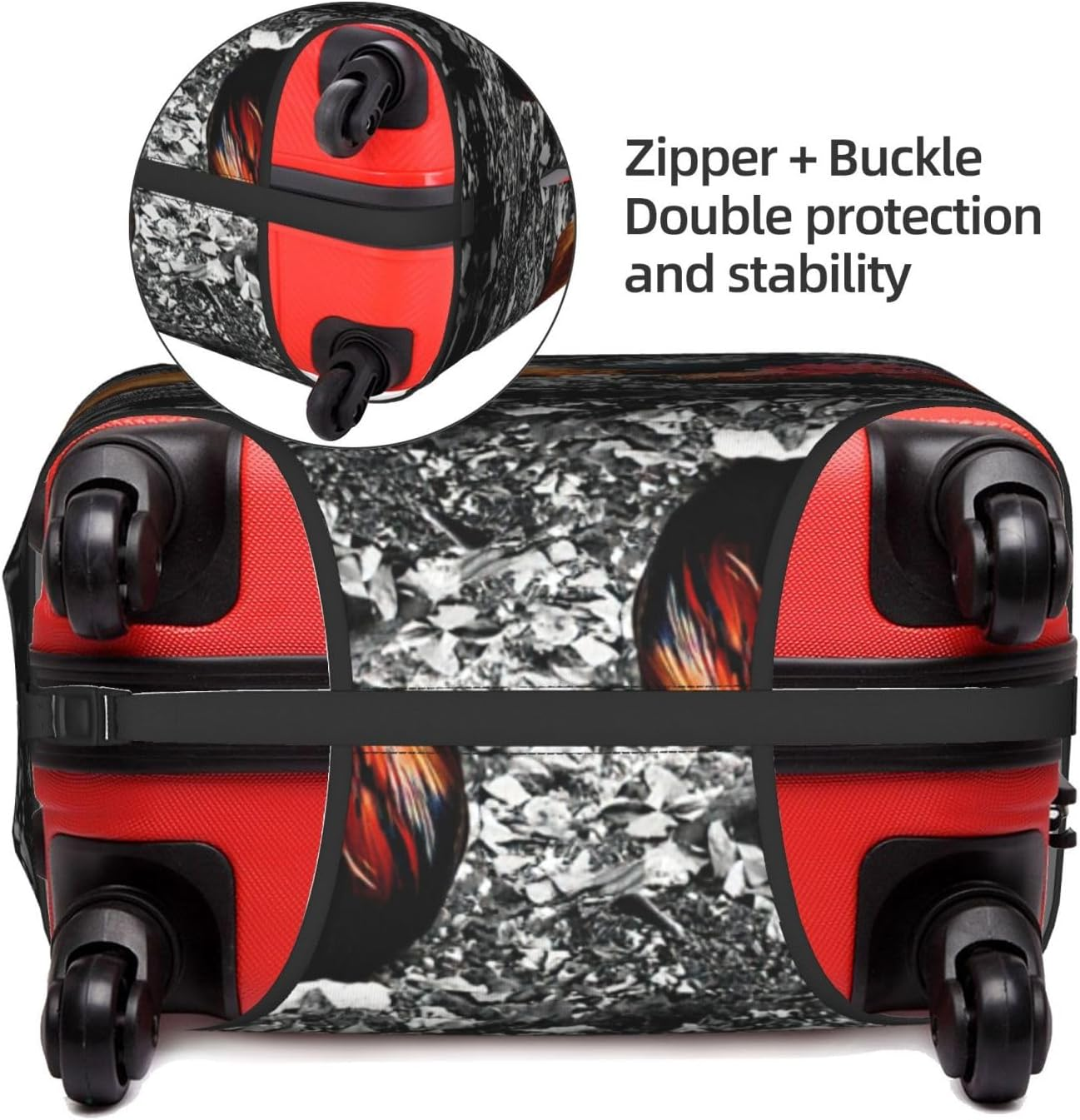 Odddot Chicken Rooster Print Travel Luggage Cover,Suitcase Protector Cover, Washable Baggage Covers,For 18-32 Inch Luggage, Chicken Rooster, Large image number 4