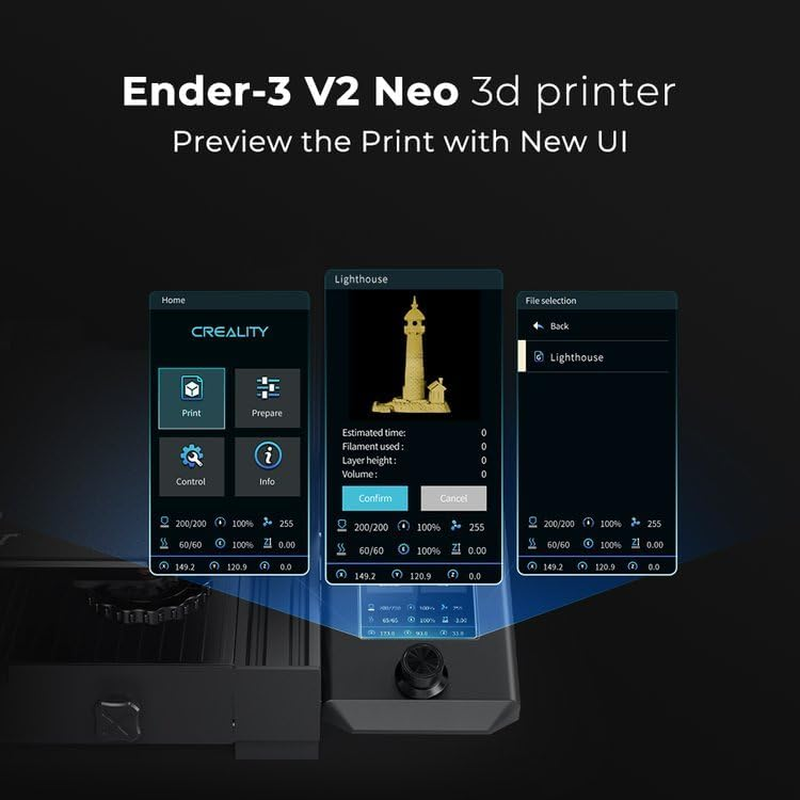 Creality Ender 3 V2 NEO 3D Printer with Cr-Touch Auto-Leveling, Steel PC Bed and 220X220X250Mm Printing Size image number 4