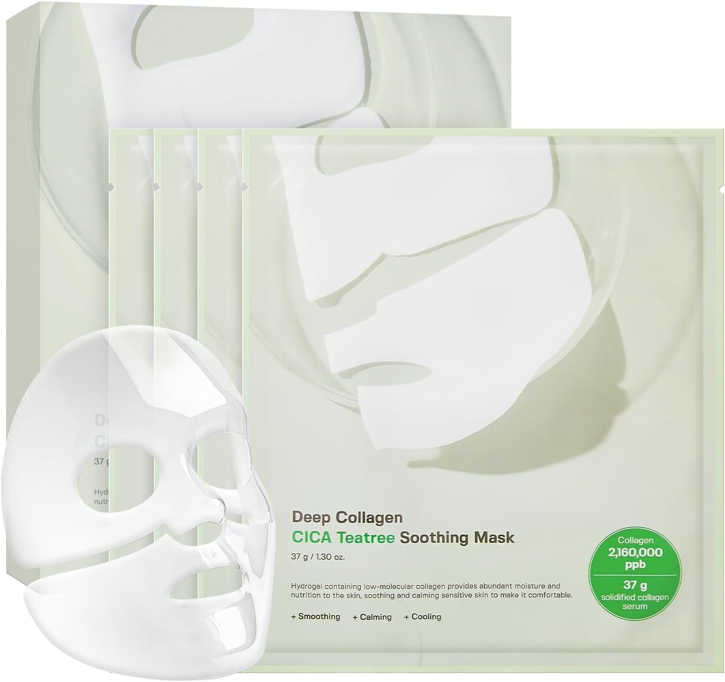 SUNGBOON EDITOR Deep Collagen CICA Tea Tree Overnight Mask 37Gx4Ea | Real Collagen Face Mask with Tea Tree & Centella | Acne Face Mask for Calming & Soothing | Korean Skin Care image number 3