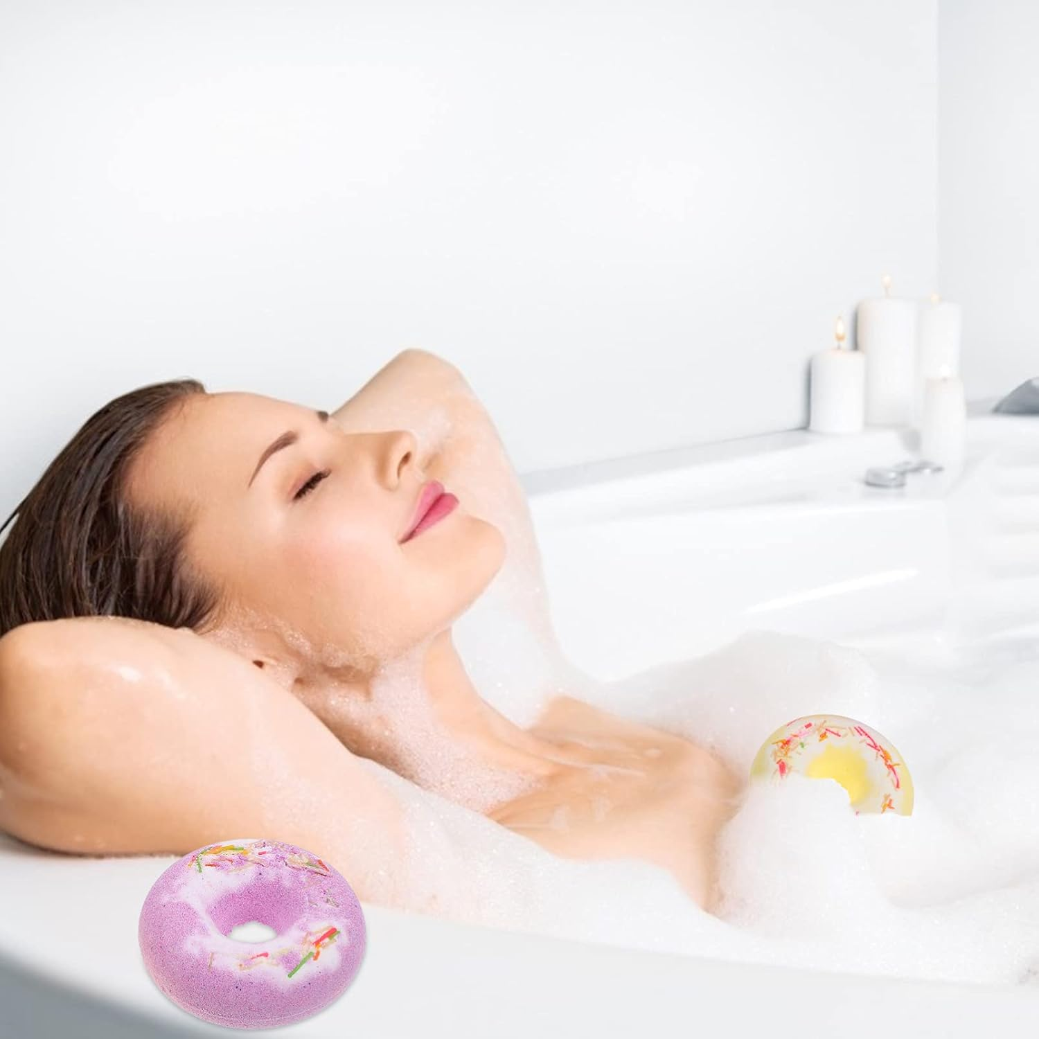 WOONEKY 4Pcs Adorable Salt Bath Balls Natural Material for Boys and Girls Bomb Random Color image number 5