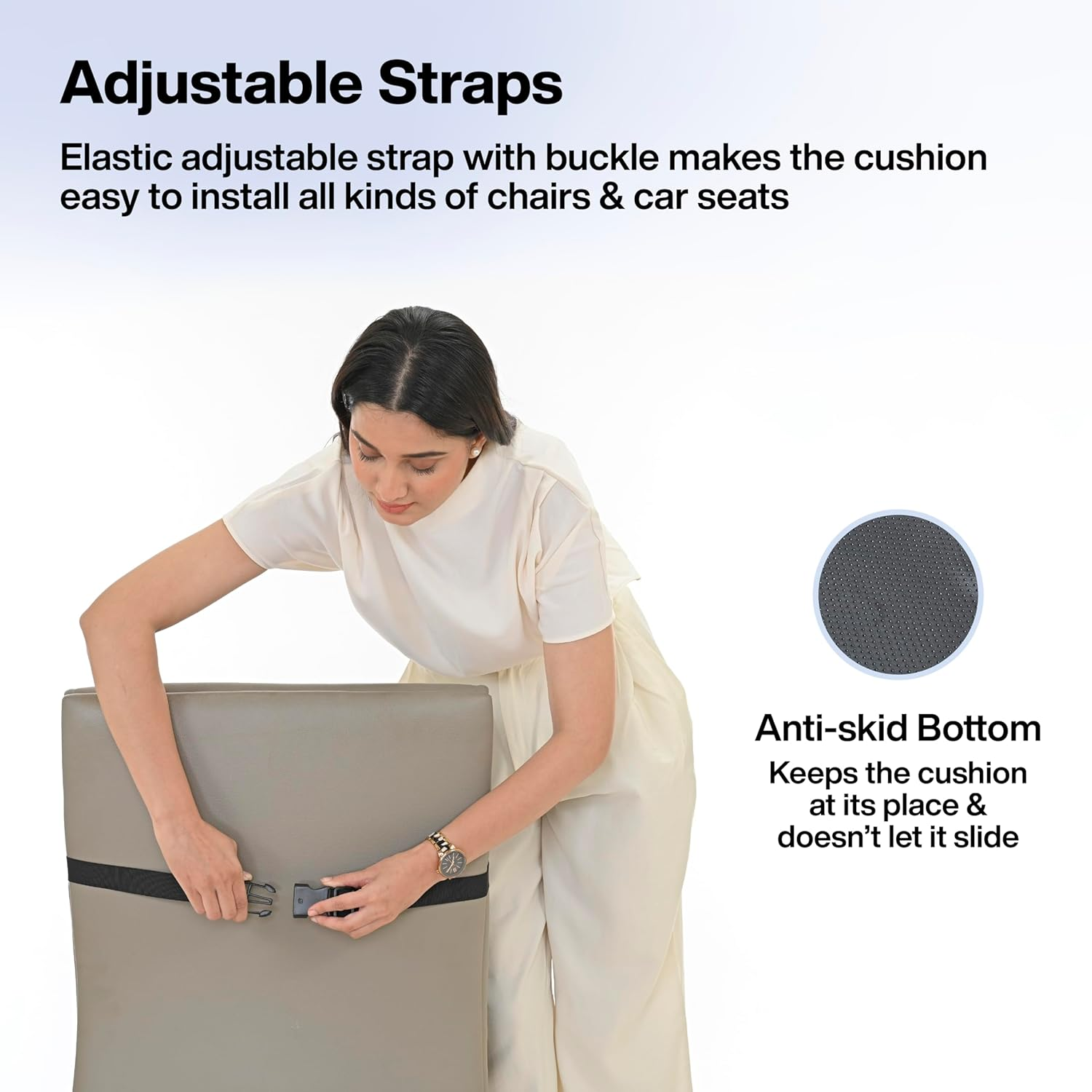 FOVERA Coccyx Seat Cushion for Tailbone & Back Support for Chair - Orthopedic Memory Foam Sitting Cushion Combo - Relieves Back, Sciatica, Hip, Seat Bone Pain - for Office & Home Chair image number 3