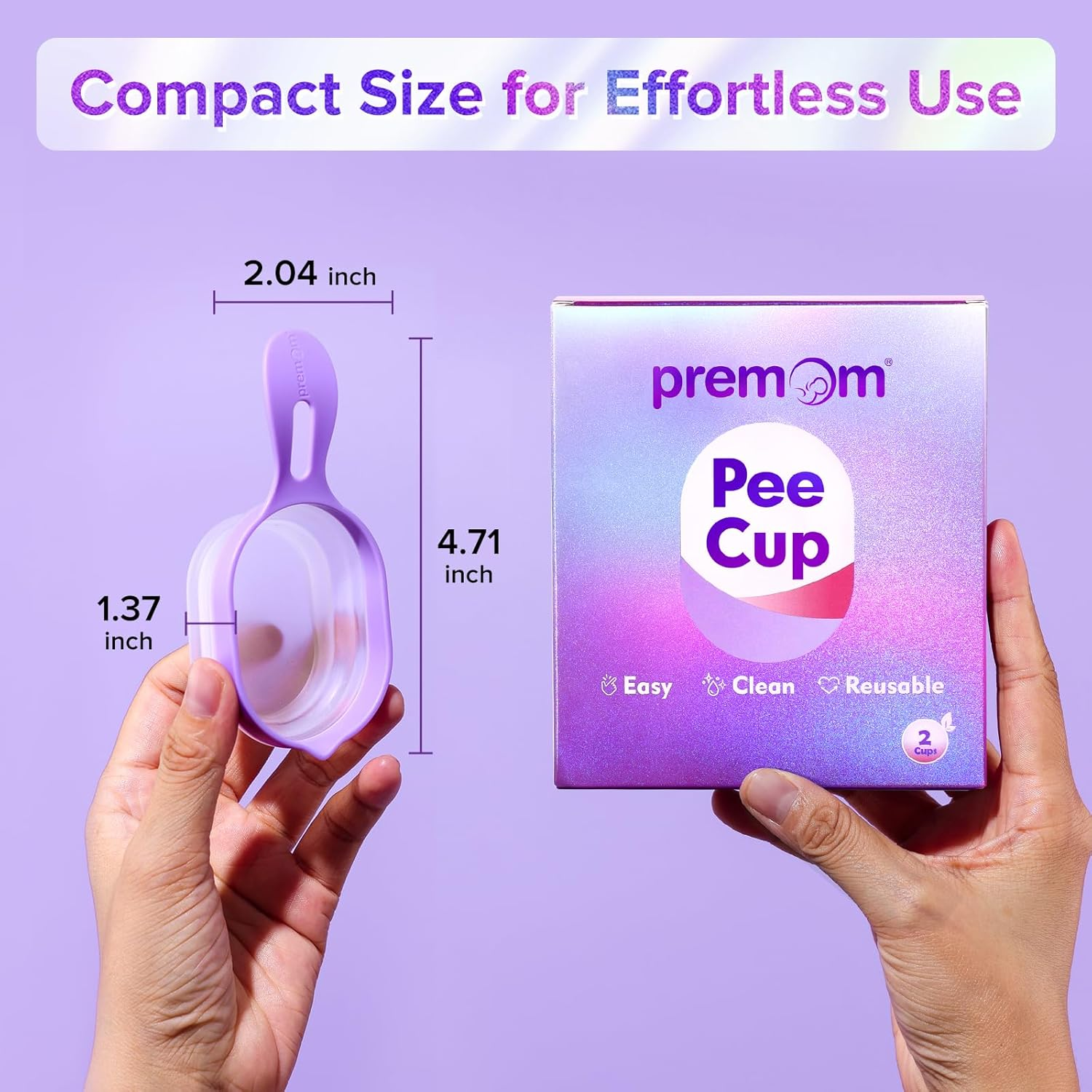 Premom 2 Urine Cups for Ovulation & Pregnancy Tests: Reusable & Collapsible Pee Cups for Home Fertility Testing | Easy to Use & Clean - Essential Kit for Women with Urine Sample Detection image number 6