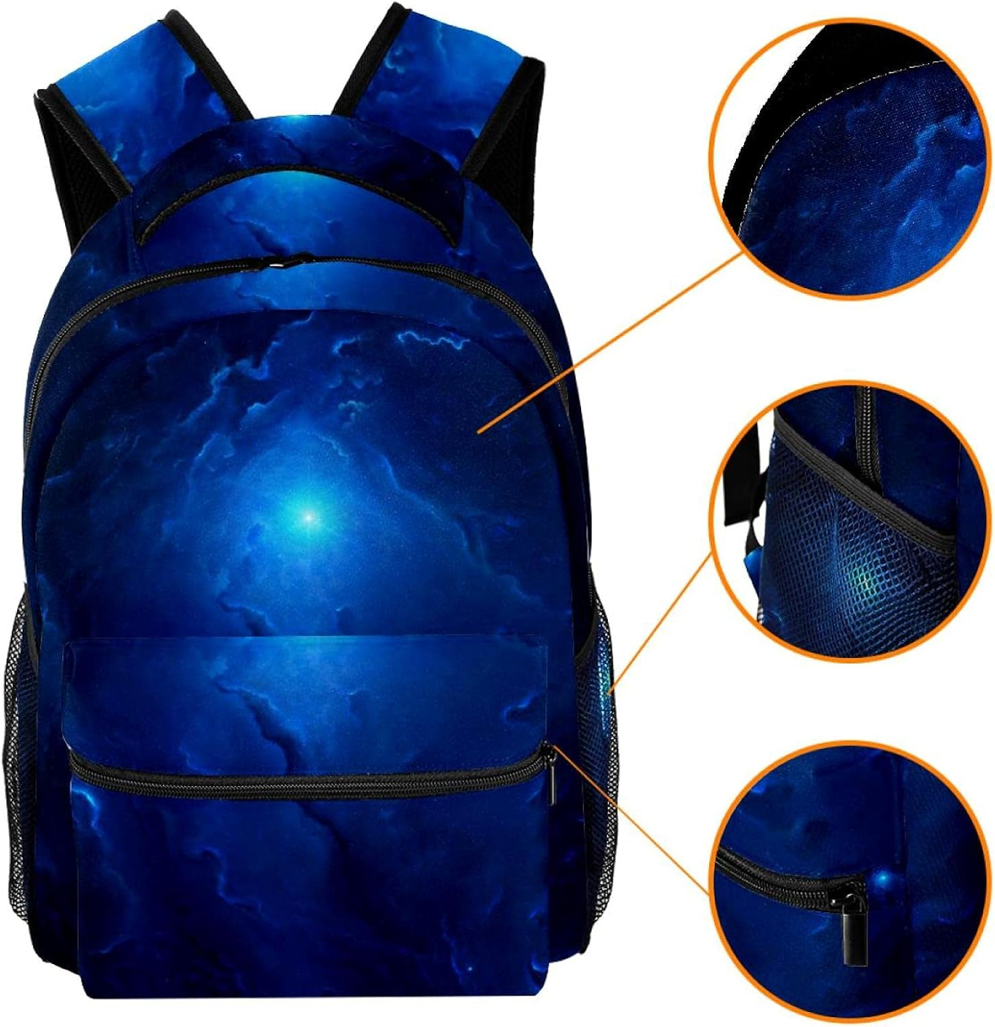 Blue Nebula Star Backpack Students Shoulder Bags Travel Bag College School Tote Backpacks image number 3