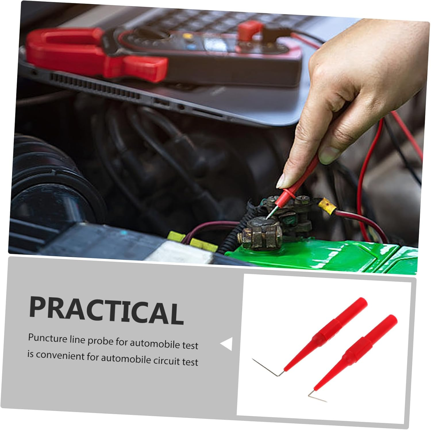 SOESFOUFU 2Pcs Back Probe Pins Test Probes for Automotive Repairing Test Pin Electric Cover Tools Leads Multimeter Kit image number 3