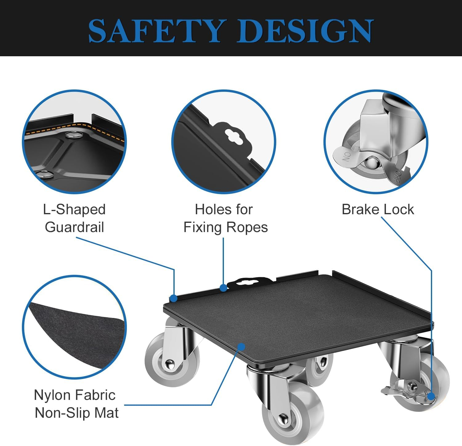 Xkimos Heavy Duty Furniture Mover, 3086.5Lb（1400Kg）Capacity, Carbon Steel Furniture Lifter with Lift & Anti-Slip Pads, 5 X 360&deg;Furniture Sliders Wheels, Professional Dolly Tool for Furniture Handling image number 1