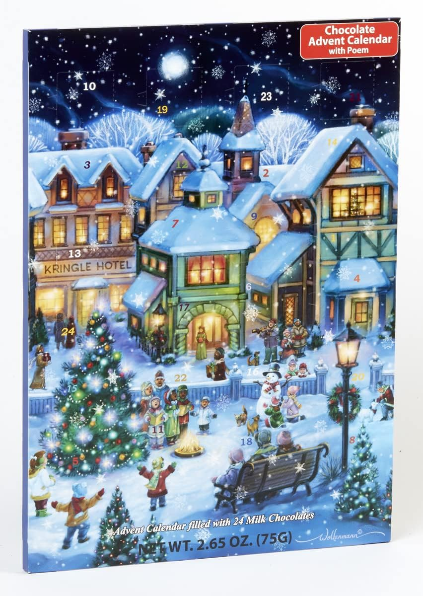 Holiday Village Square Chocolate Advent Calendar (Countdown to Christmas Calendar)