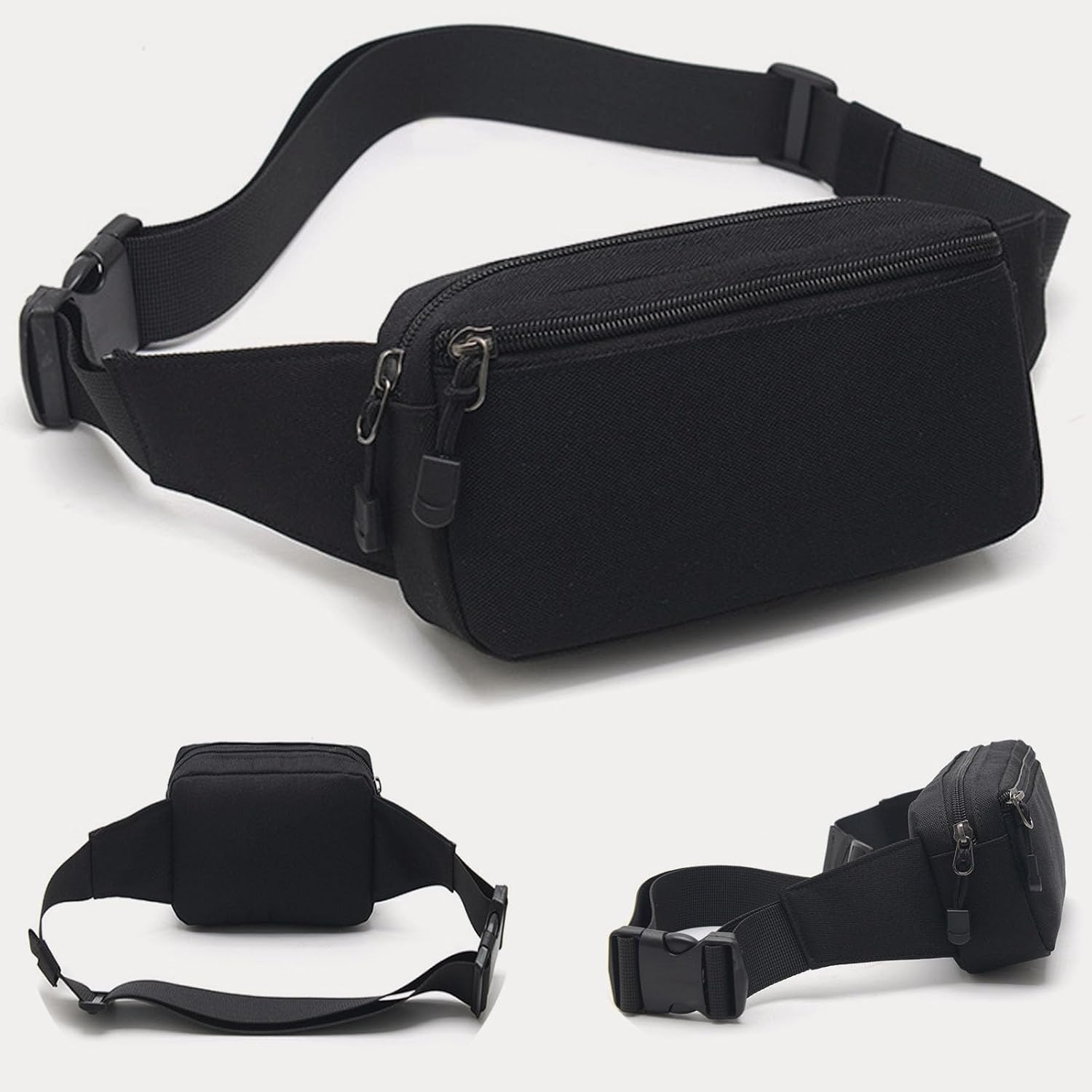 XHOMI Money Belt Running Belt for Men & Women with Adjustable Strap Waist Bag- Ideal for Keeping Your Cash, Credit Card, Passport, Phone Safe When Traveling (Black) image number 5