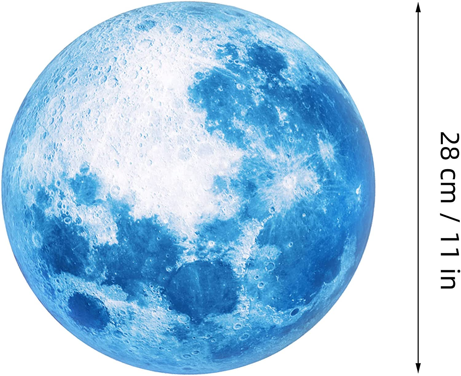 Glow in the Dark Moon and Space Planet Wall Stickers for Ceiling and Wall Decals - Perfect for Kids Nursery Bedroom Living Room (Sky Blue) image number 2