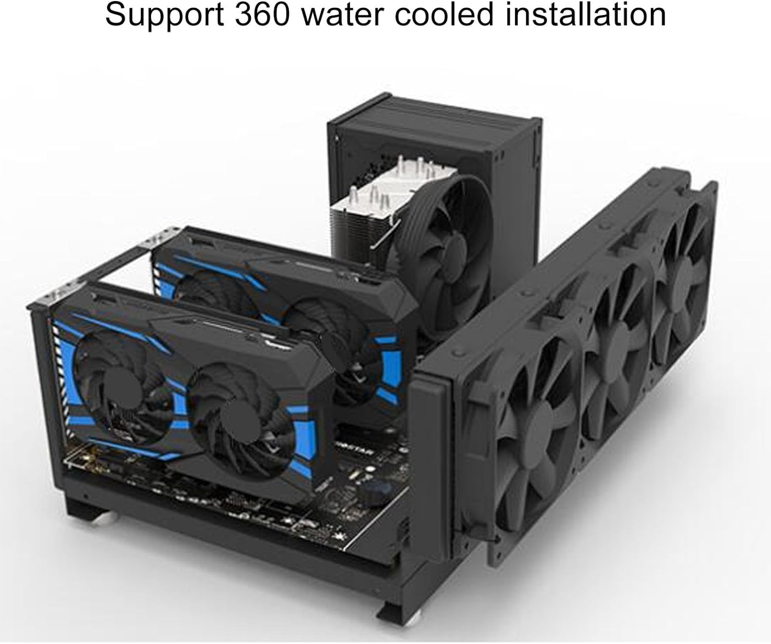 DIY Computer Motherboard Case Rack, Open Chassis Case Rack with Handle for ATX M ATX ITX Motherboards, Widely Body Heat Dissipation Design image number 4
