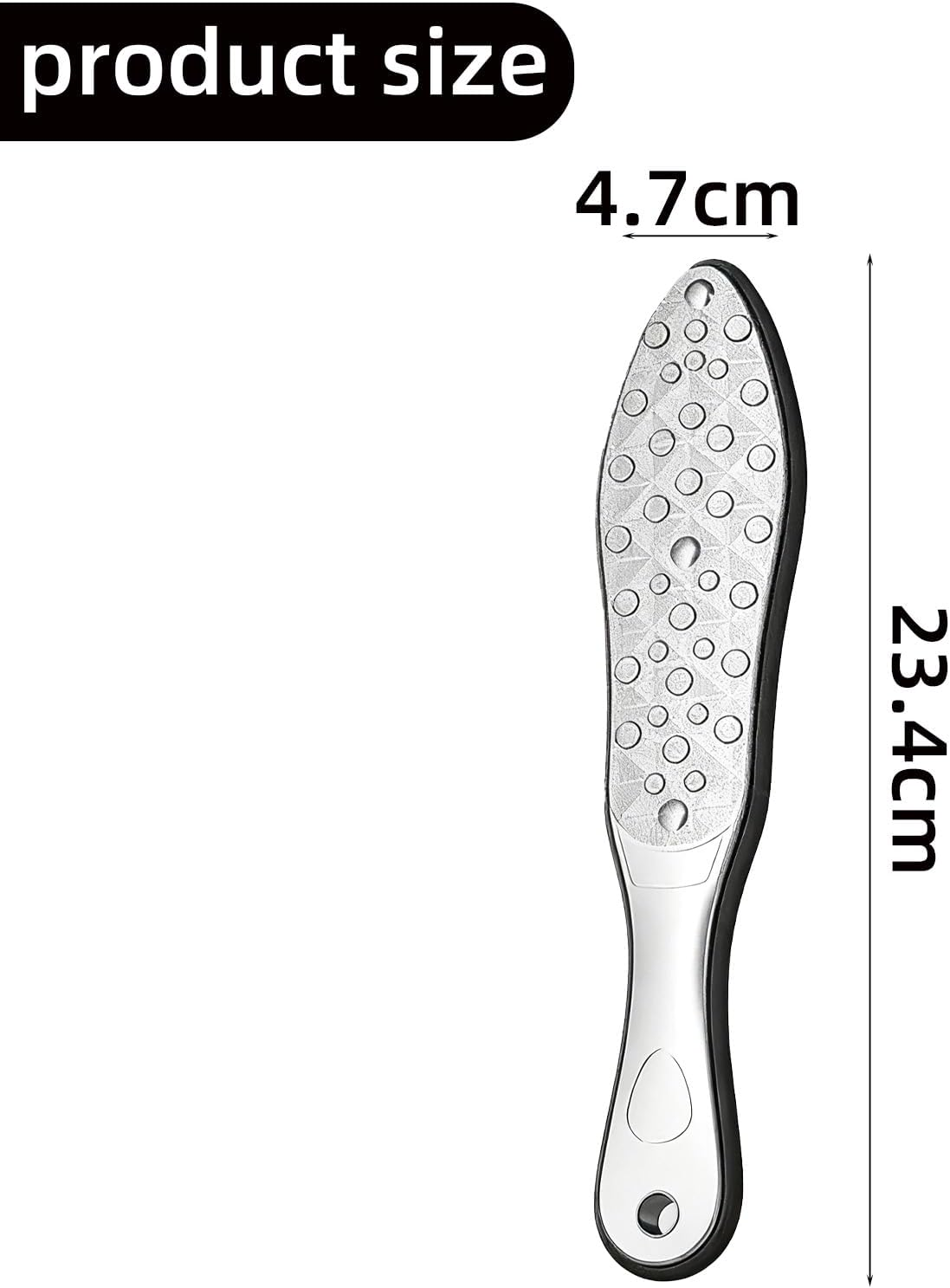 Suytvenxau Foot File Callus Remover - Double Sided Stainless Steel Foot Scrubber with Washable Design for Dead Skin, Horny Skin, Corns, and Cracked Heels, Portable Hanging Hole (Silver) image number 4