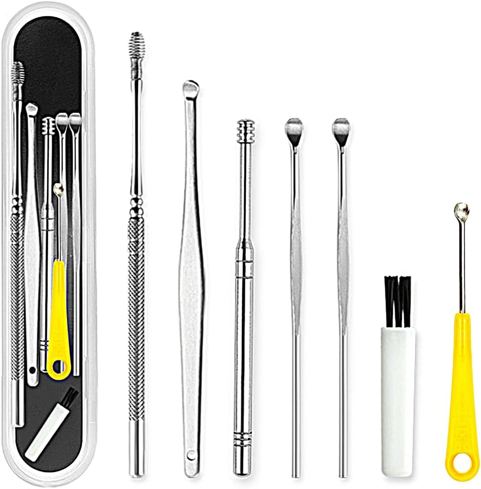 7-Piece Stainless Steel Ear Wax Remover Kit - Ear Pick & Ear Cleaning Tools with Storage Box, Safe Earwax Curette Scoop Set for Adults & Kids image number 6