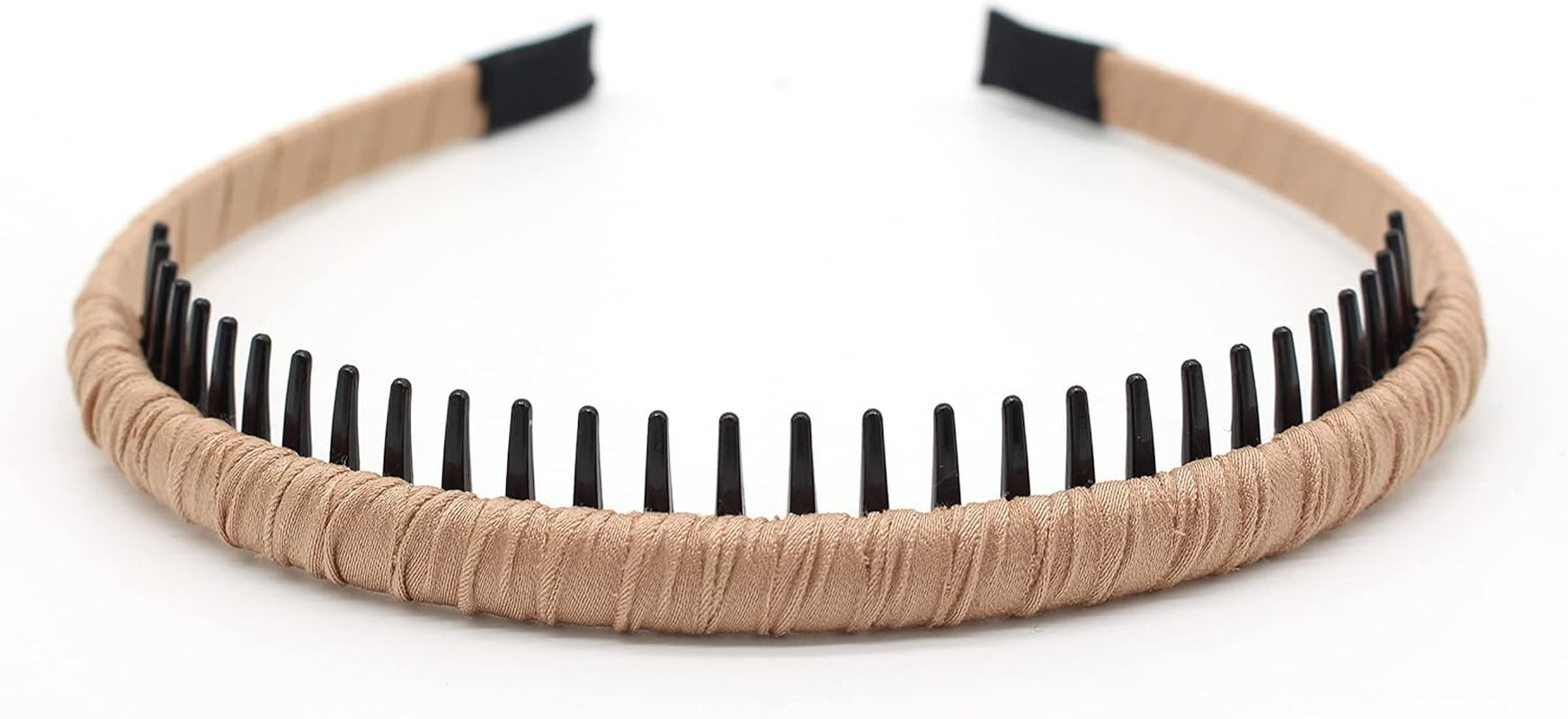 JOBAND 4Pcs Hairbands for Women, Non-Slip Zig Zag Headbands, Adjustable Teeth Comb Hair Hoop, Daily Use, Yoga, Spa, Parties, Resin Cotton Blend image number 4