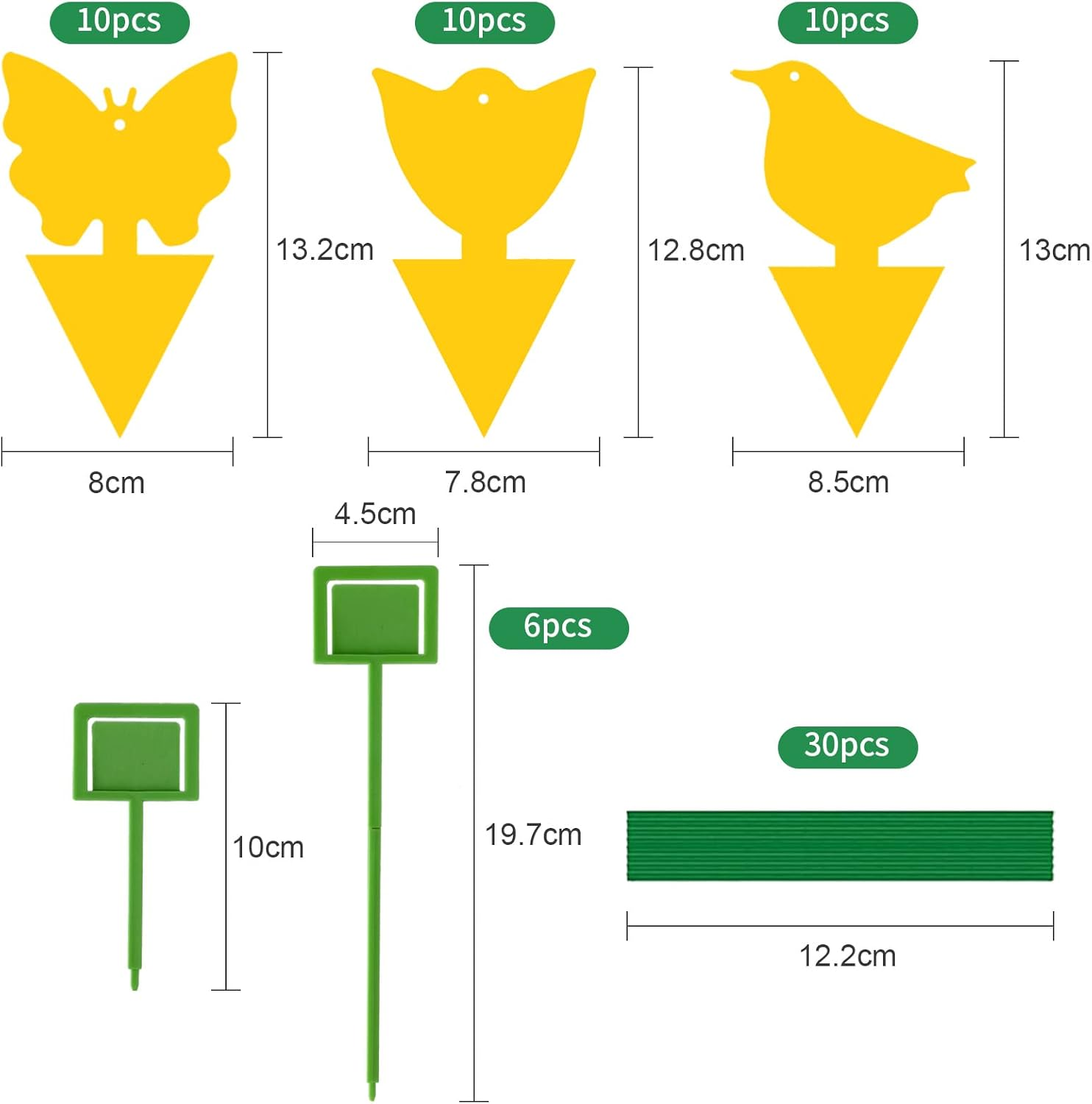 Gnat Trap Sticky Traps Dual Sided Yellow with Cable Ties Sticky Fly Trap for Mosquitos Fungus Gnats Flying Insects Ect Indoor and Outdoor Protect the Plant Non Toxic and Odorless 30Pcs Gnat Trap image number 1