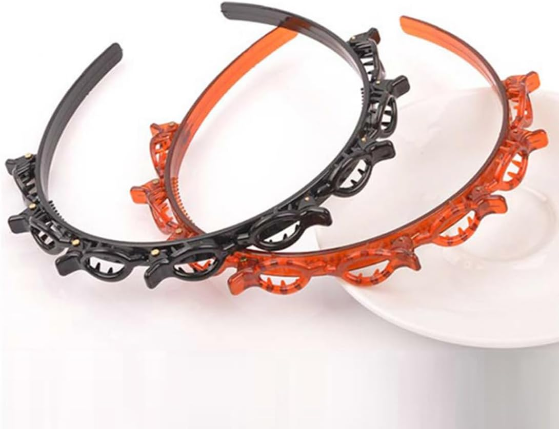 LICHUANUK Bangs Hairstyle Hairpin, 2 Pieces Hairstyle Aid Headband with Clips, Hairpins Hairdressing Supplies, Headband Hair Accessories Hair Band, Hair Band with Clips, Twist Clip Headband image number 5