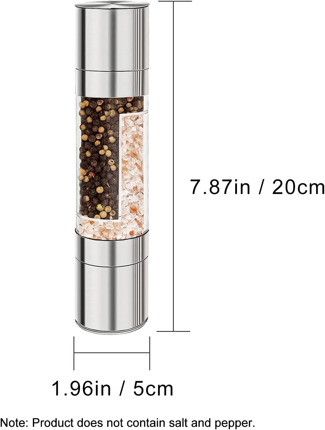 Salt and Pepper Grinder 2 in 1 - Two-Way Salt and Pepper Mill with Adjustable Coarseness - Coffee Grinder for Home and Outdoor Coarse and Fine Manual Grinders image number 2