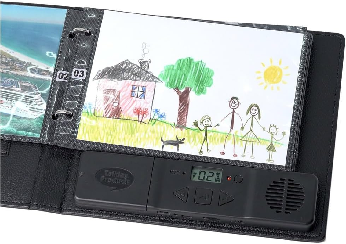Talking Products, Voice Recordable & MP3 Talking Photo Album. 2 Hours Recording Time. Faux Leather Cover and 30 7X5" Pages. Create Your Own Memory Book or Welcome Book for Adoption (Deluxe Edition) image number 1