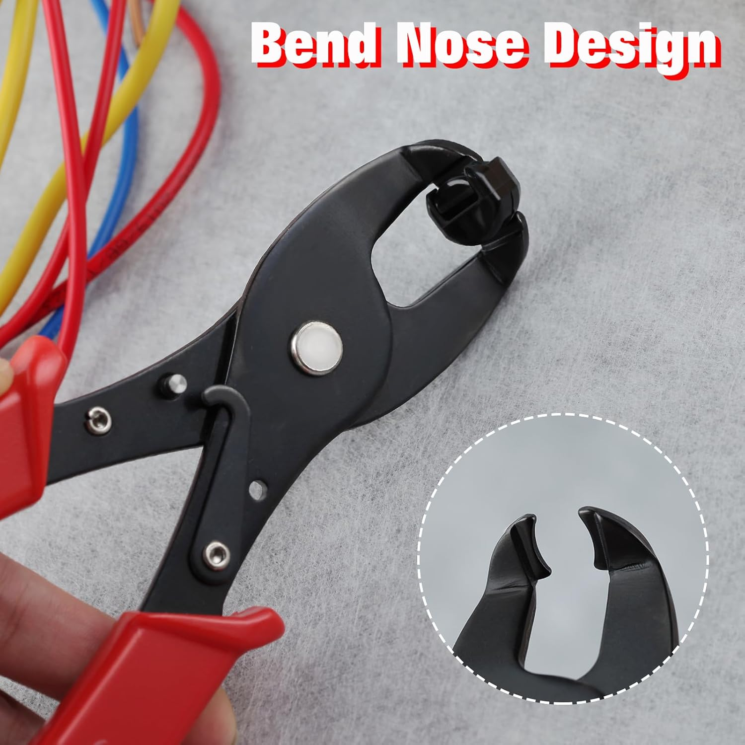 LEONTOOL Strain Relief Crimper, Strain Relief Bushing Pliers Anti-Rust Low Carbon Steel Electrical Pliers Power Cable Fasten Wire Cable Tool for Assembly Electrical Strain Relief Bushing Wire Grommet image number 6