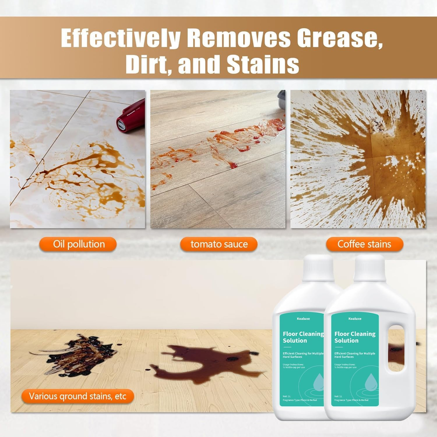 Floor Cleaning Solution,4-Pack,1000Ml/33.8 Fl Oz,Compatible with Dreame X40 Ultra/X50 Ultra/L40 Ultra/L10Spro Ultra Heat/X30 Ultra Robot Vacuum Floor Cleaner Liquid Refill image number 4