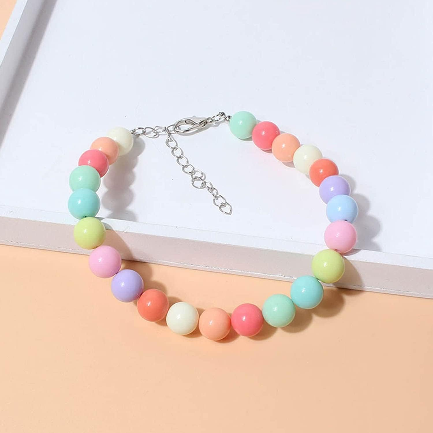 Pet Collar Candy Colors Decor Accessory Multi-Color Fashion Dogs Faux Pearls Necklace Loop Photography Props Convenient and Clever